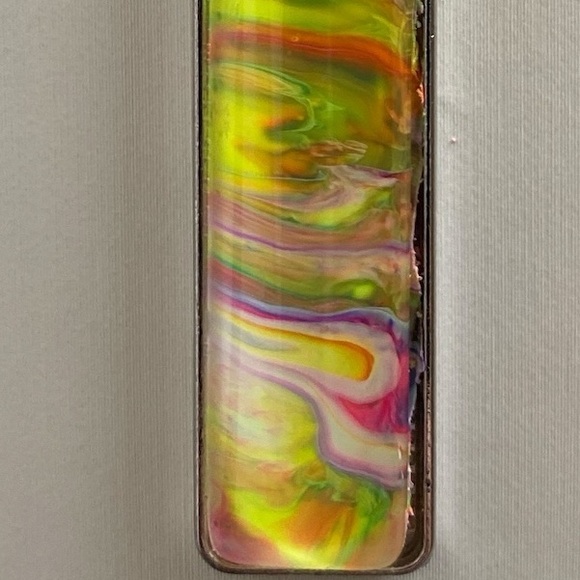 Hand Crafted Orange and Yellow Fluid Art Pendant Cord Necklace by Svetlana Yeung - Picture 6 of 12